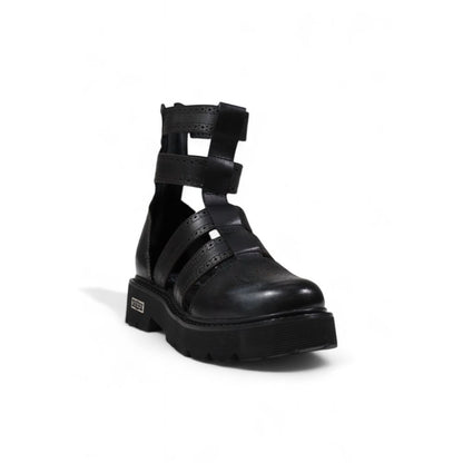Cult Black Leather Sandal - SLASH 4441 MID W LEAT/PERF. LEAT. CLW444100