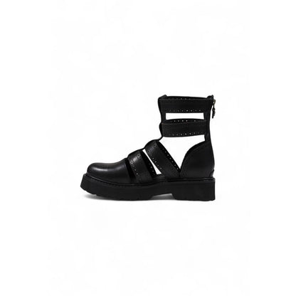 Cult Black Leather Sandal - SLASH 4441 MID W LEAT/PERF. LEAT. CLW444100