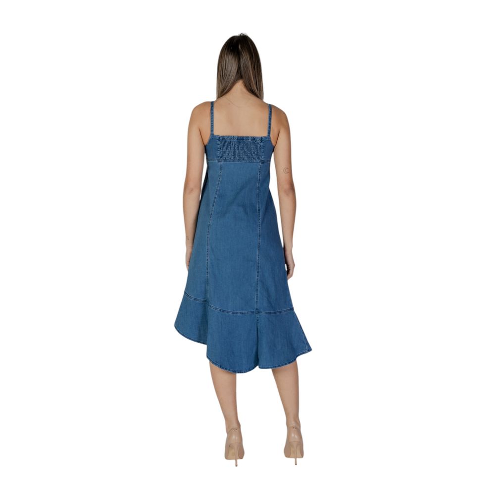Desigual Blue Cotton Long Dress