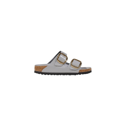 Birkenstock Gray Leather Slipper - Arizona Big Buckle Sandals