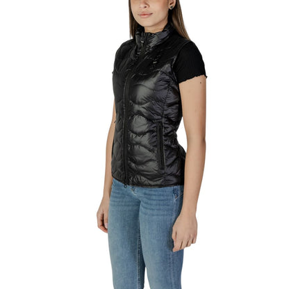 Blauer Black Polyamide Sleeveless Jacket