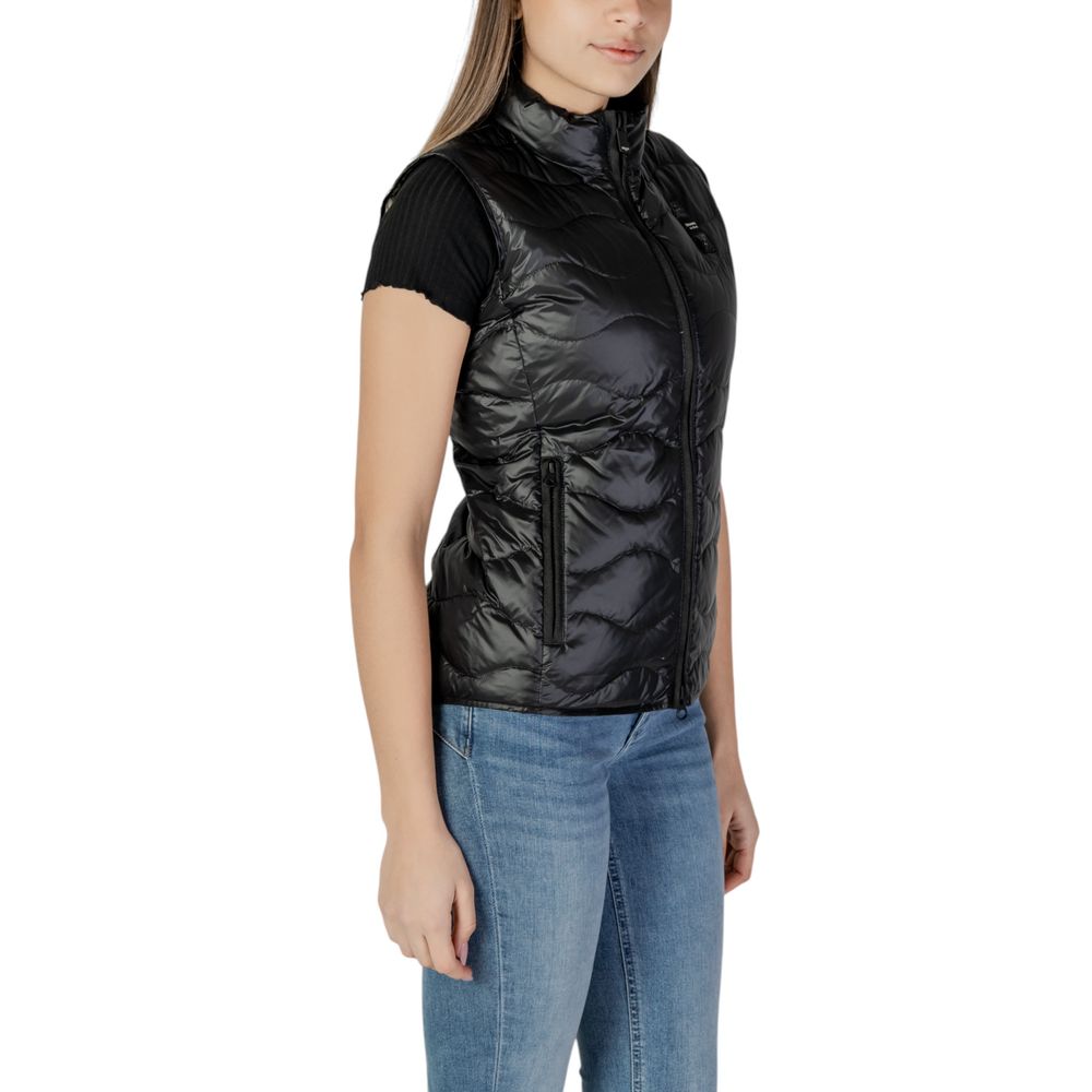 Blauer Black Polyamide Sleeveless Jacket