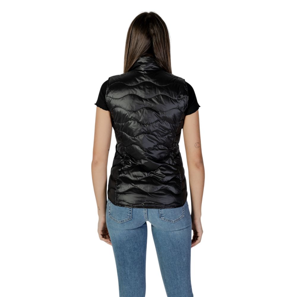 Blauer Black Polyamide Sleeveless Jacket