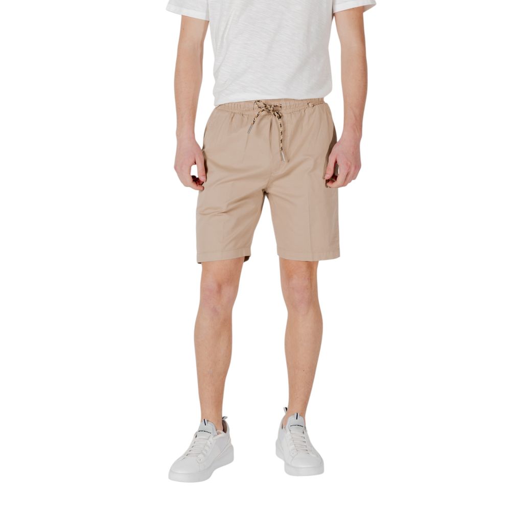 Gianni Lupo Beige Cotton Bermuda Shorts for Men
