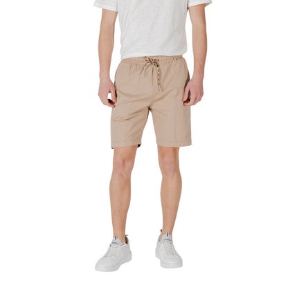 Gianni Lupo Beige Cotton Bermuda Shorts for Men