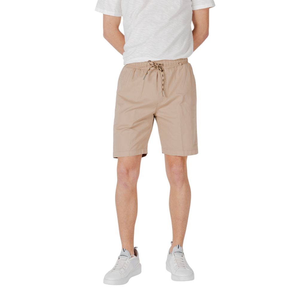 Gianni Lupo Beige Cotton Bermuda Shorts for Men