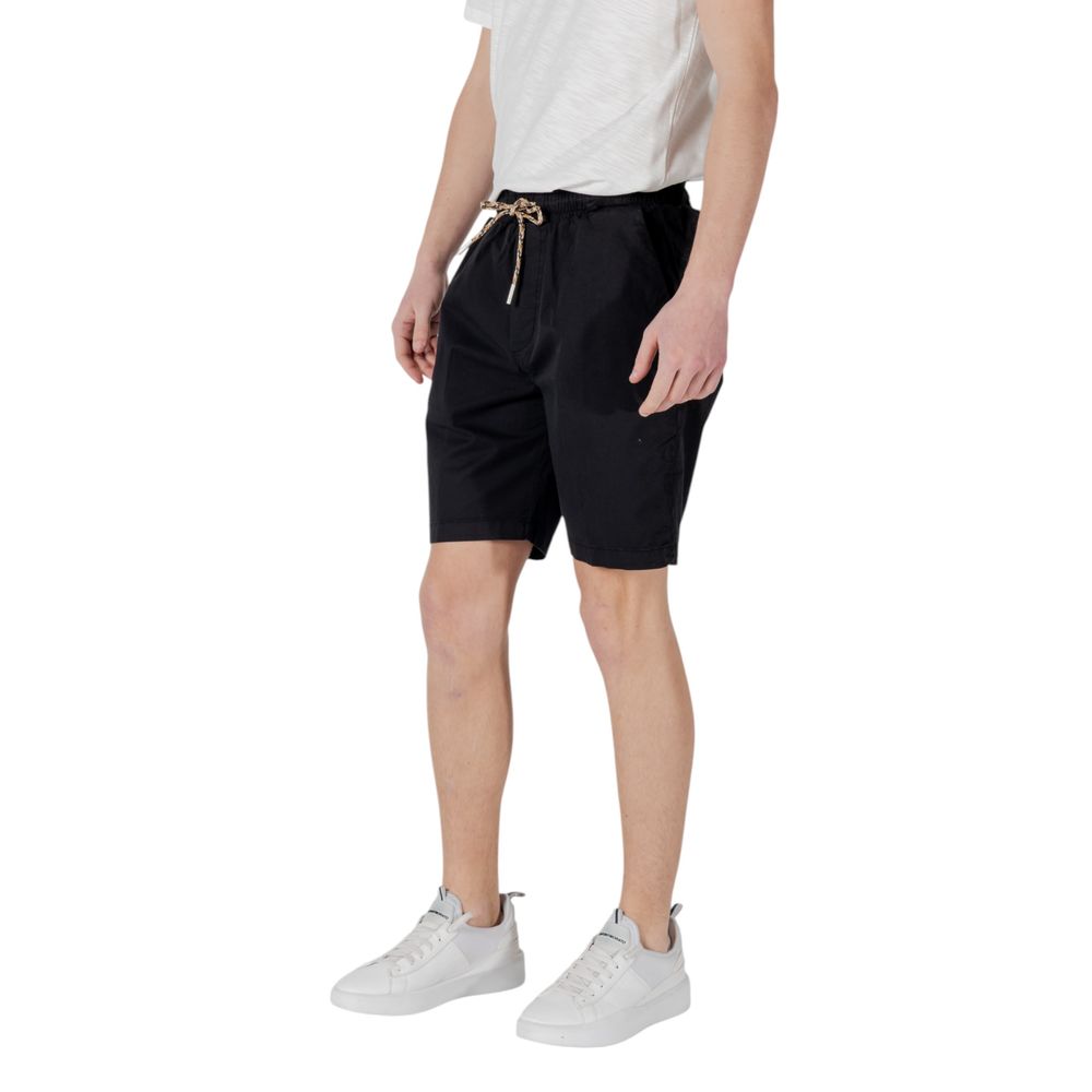Gianni Lupo Black Cotton Bermuda Shorts