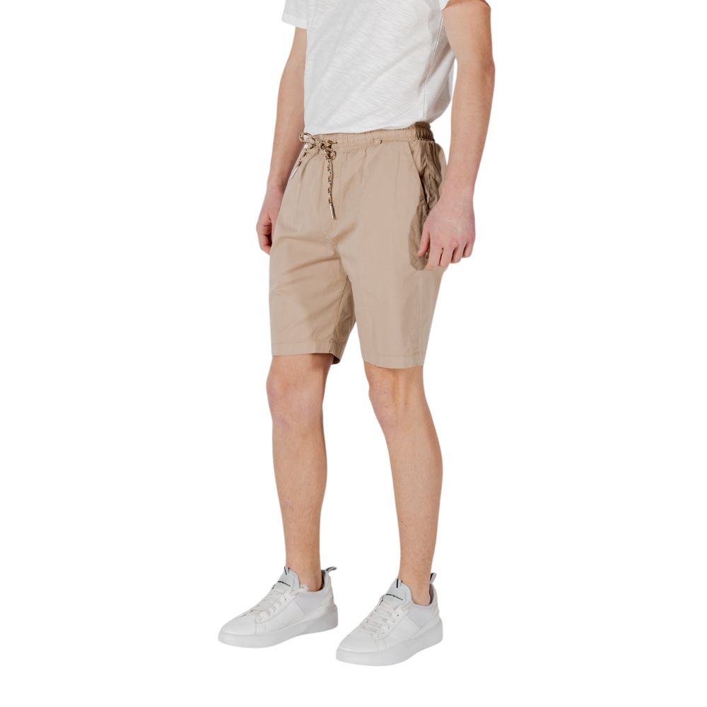 Gianni Lupo Beige Cotton Bermuda Shorts for Men