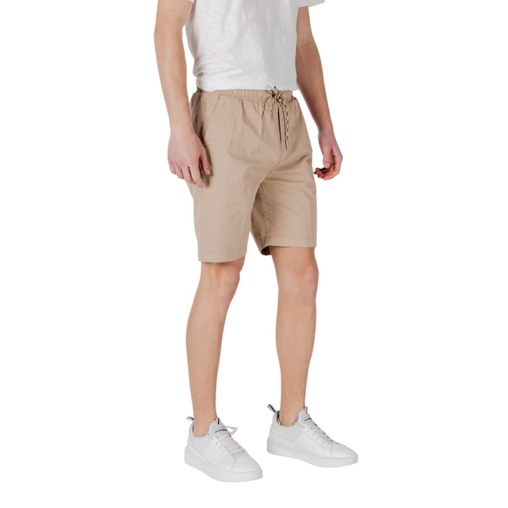 Gianni Lupo Beige Cotton Bermuda Shorts for Men