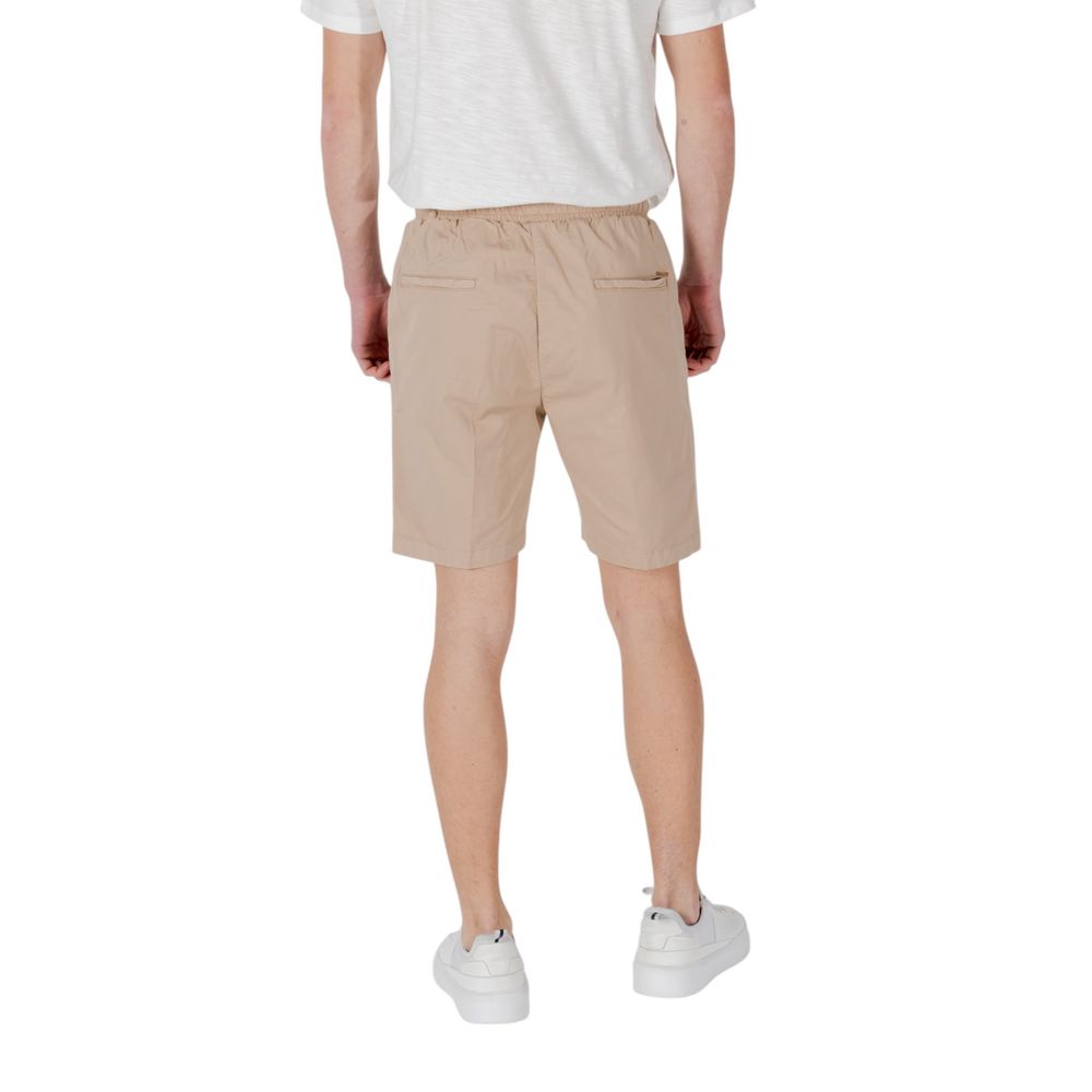 Gianni Lupo Beige Cotton Bermuda Shorts for Men