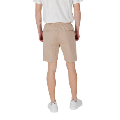 Gianni Lupo Beige Cotton Bermuda Shorts for Men