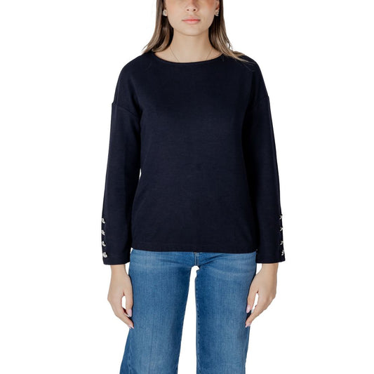 Street One Blue Polyester Sportswear Sweater 322791