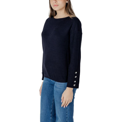 Street One Blue Polyester Sportswear Sweater 322791