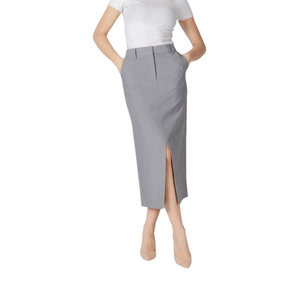 ICHI IHSARLA SK 20121418 Women's Midi Skirt - Gray