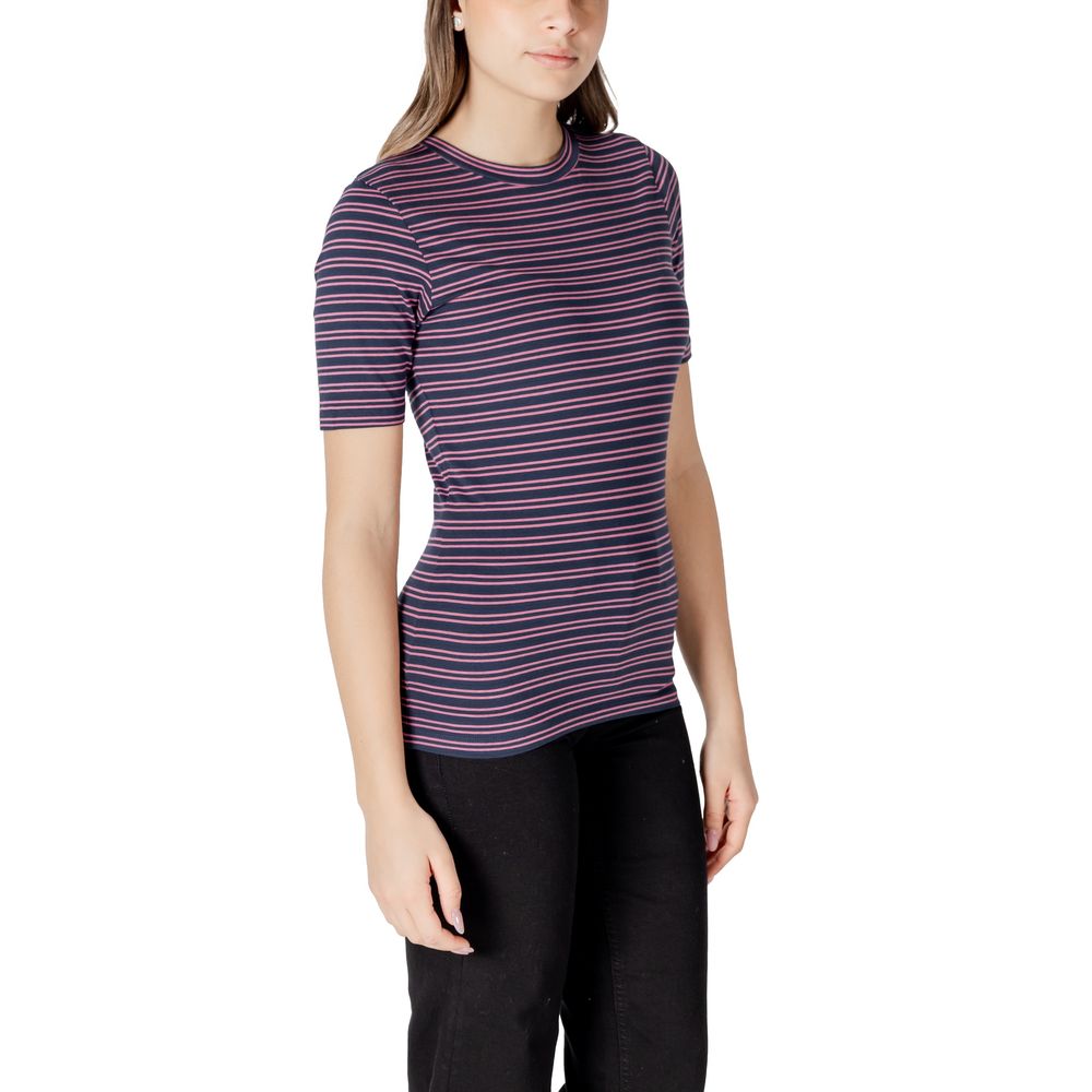 ICHI Bicolor Cotton T-Shirt for Women