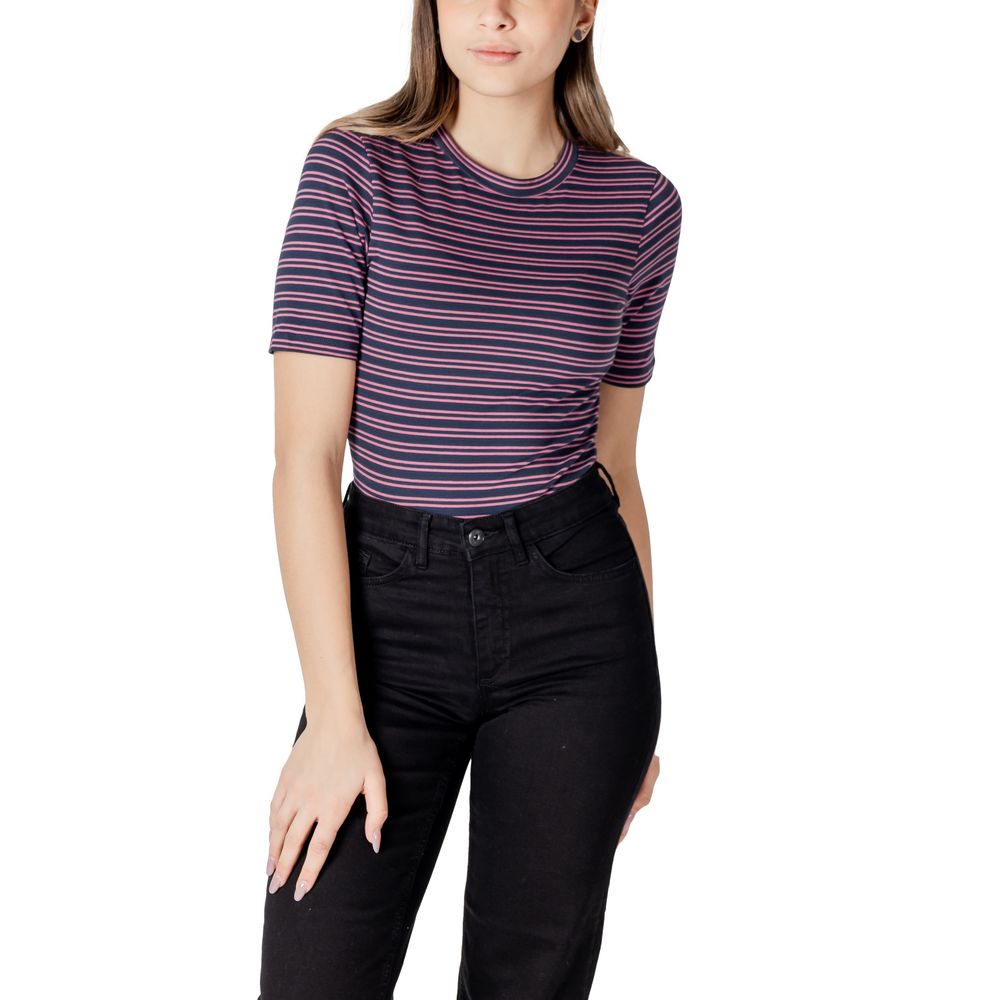 ICHI Bicolor Cotton T-Shirt for Women