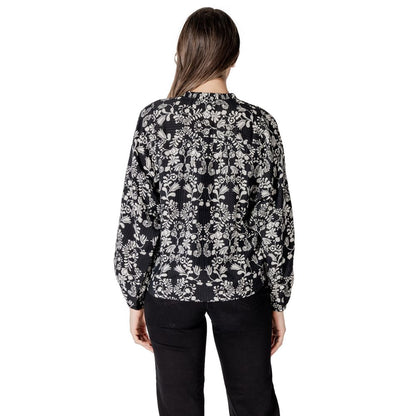 ICHI Black Viscose Blouse - Elegant Versatility for Every Occasion