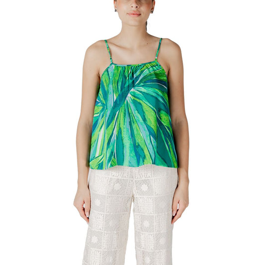 Only ONLALMA LIFE VIS ELLA SINGLET AOP Green Viscose Tank Top