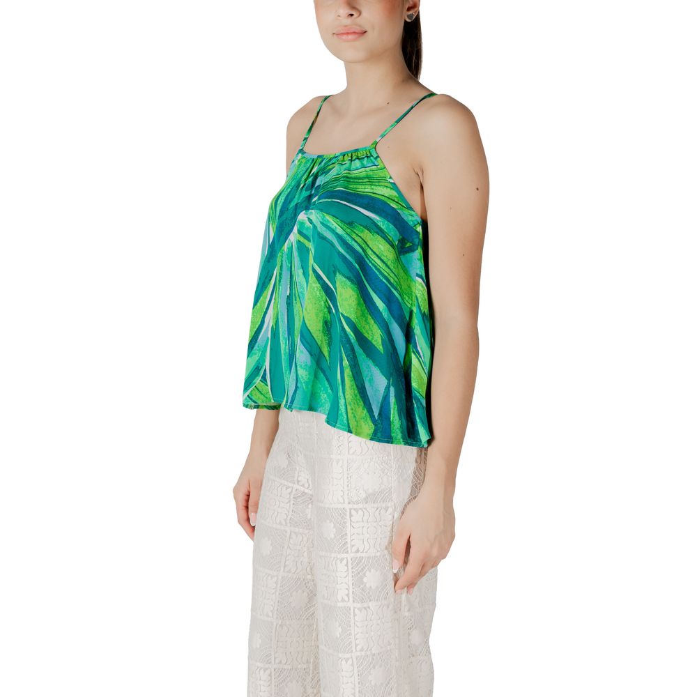 Only ONLALMA LIFE VIS ELLA SINGLET AOP Green Viscose Tank Top
