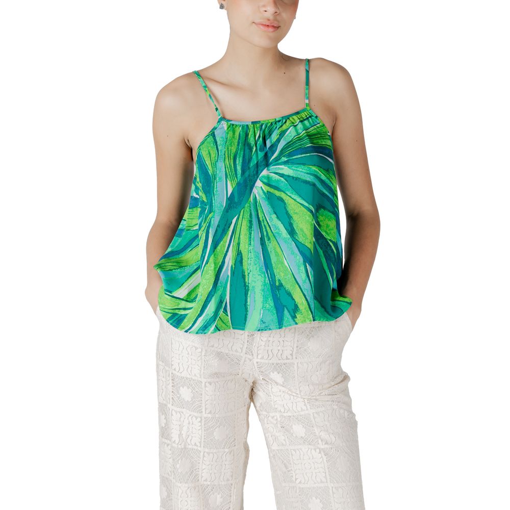 Only ONLALMA LIFE VIS ELLA SINGLET AOP Green Viscose Tank Top