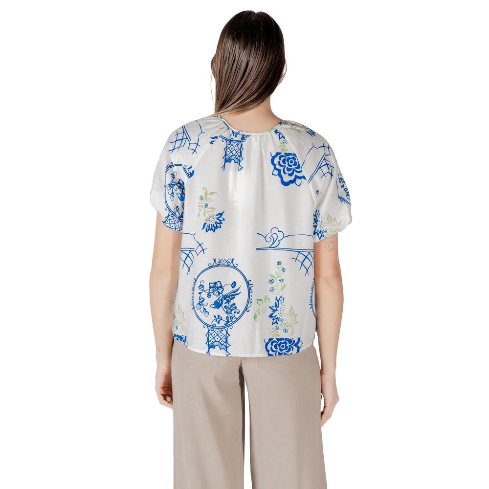 ICHI IHLUCIE White Viscose Shortsleeve Shirt