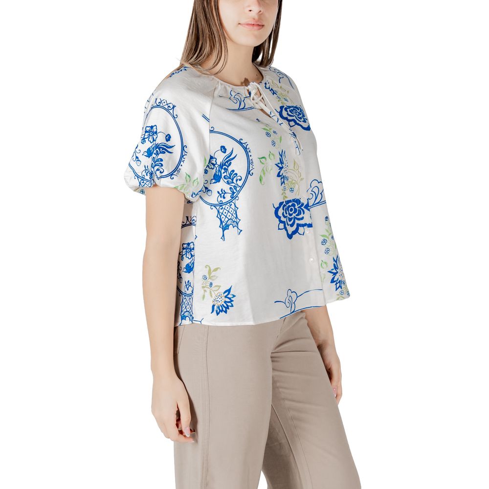 ICHI IHLUCIE White Viscose Shortsleeve Shirt