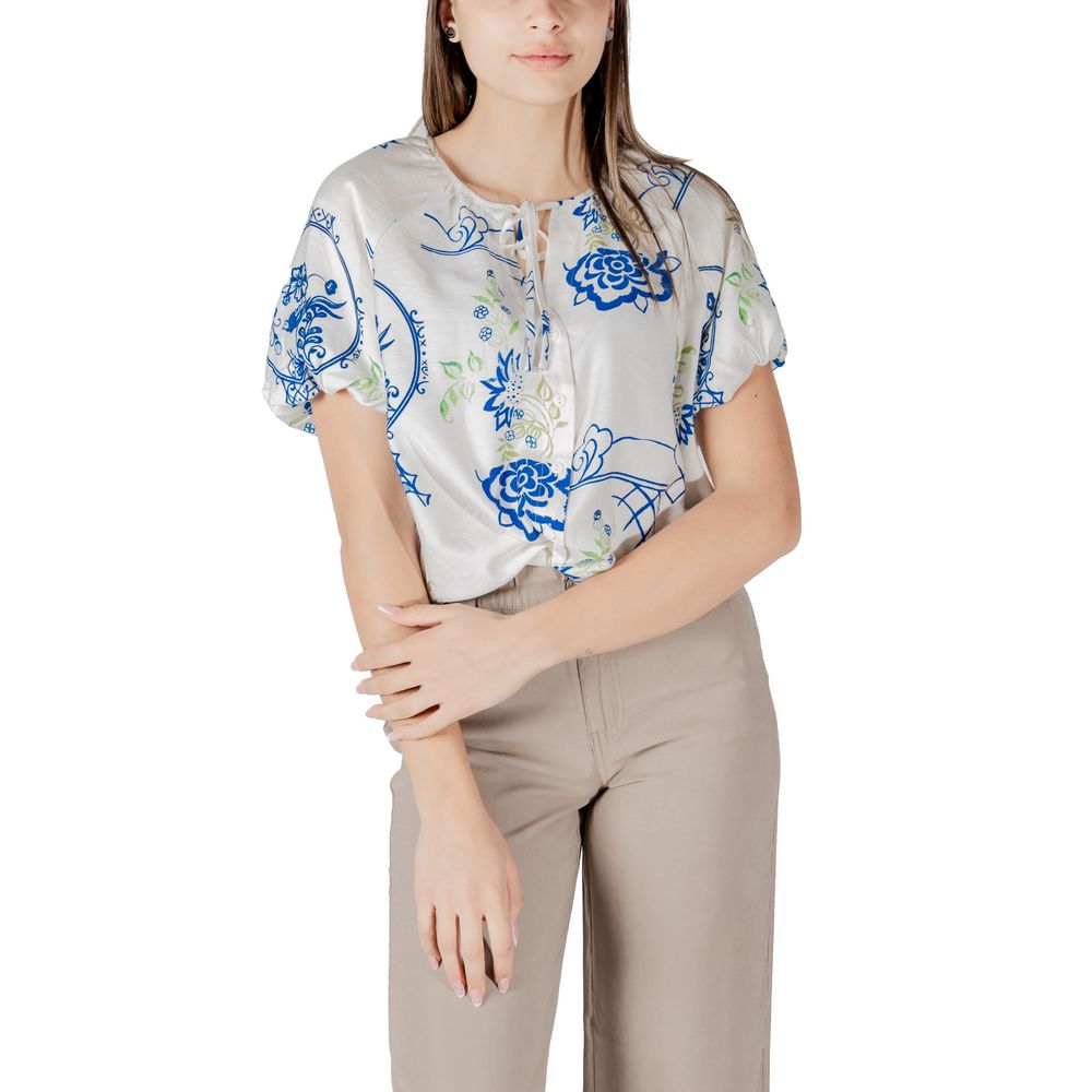 ICHI IHLUCIE White Viscose Shortsleeve Shirt