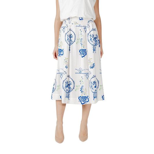 ICHI IHLUCIE SH 20122795 White Viscose Skirt