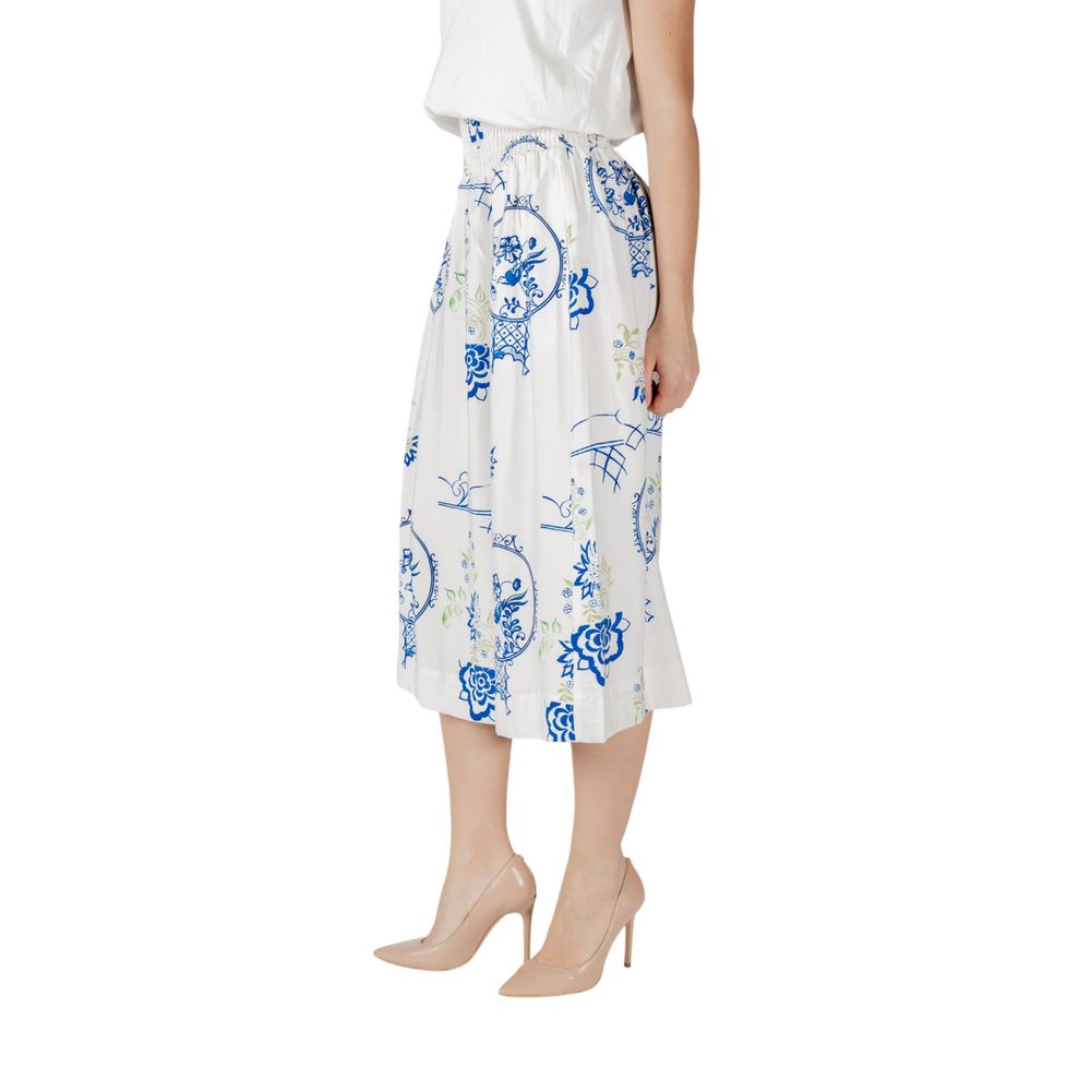 ICHI IHLUCIE SH 20122795 White Viscose Skirt