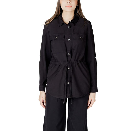 Only ONLARIS LIFE 4/5 FEM CARGO JACKET CC WVN 15310852 Black Viscose Shirt