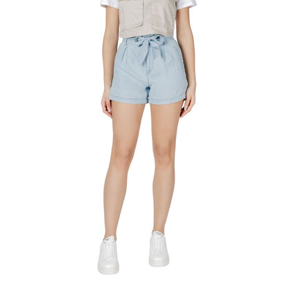 Only Light Blue Lyocell High-Waisted Belted Shorts
