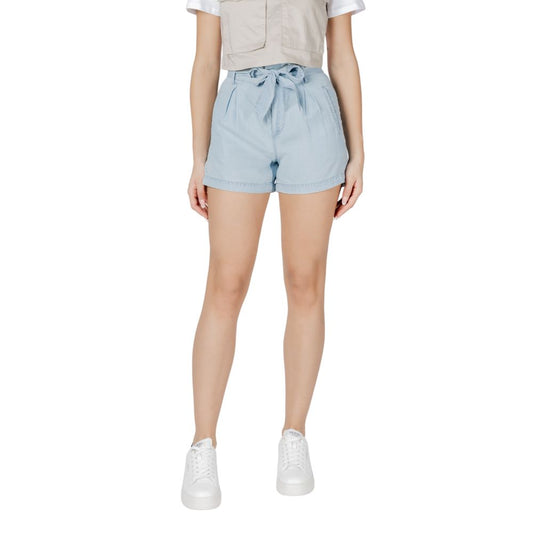 Only Light Blue Lyocell High-Waisted Belted Shorts