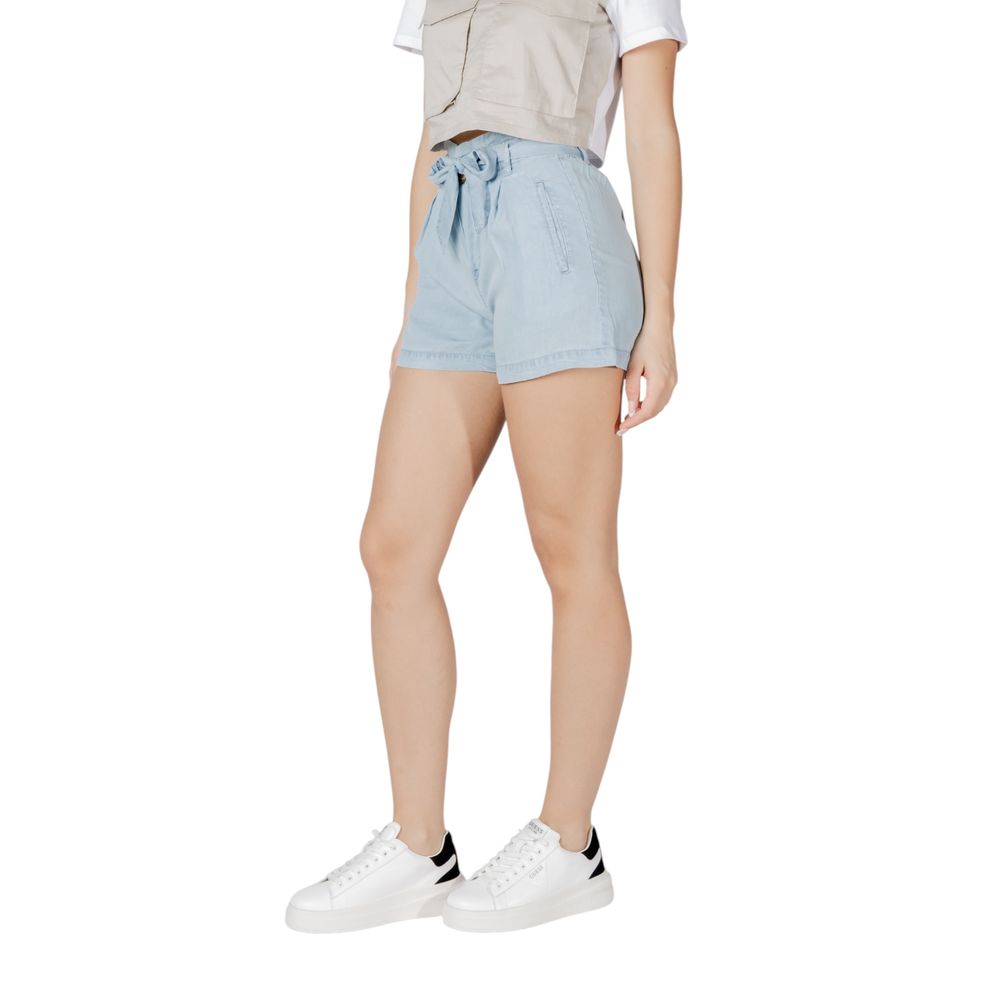 Only Light Blue Lyocell High-Waisted Belted Shorts