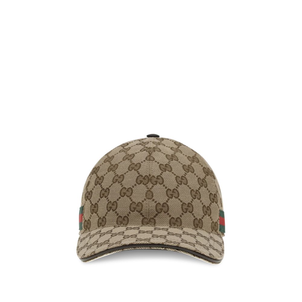 Gucci Beige Cotton Cap with Iconic GG Supreme Motif