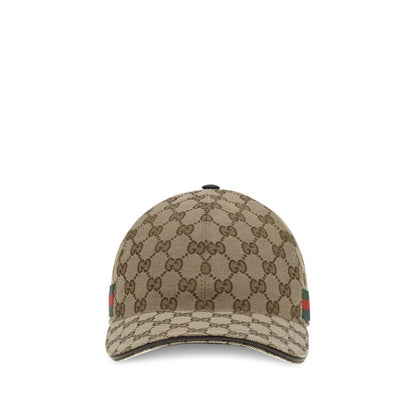 Gucci Beige Cotton Cap with Iconic GG Supreme Motif
