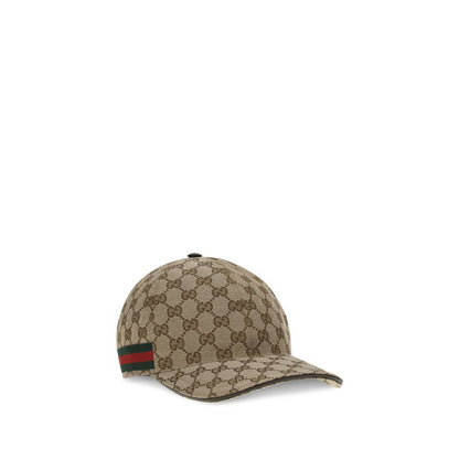 Gucci Beige Cotton Cap with Iconic GG Supreme Motif