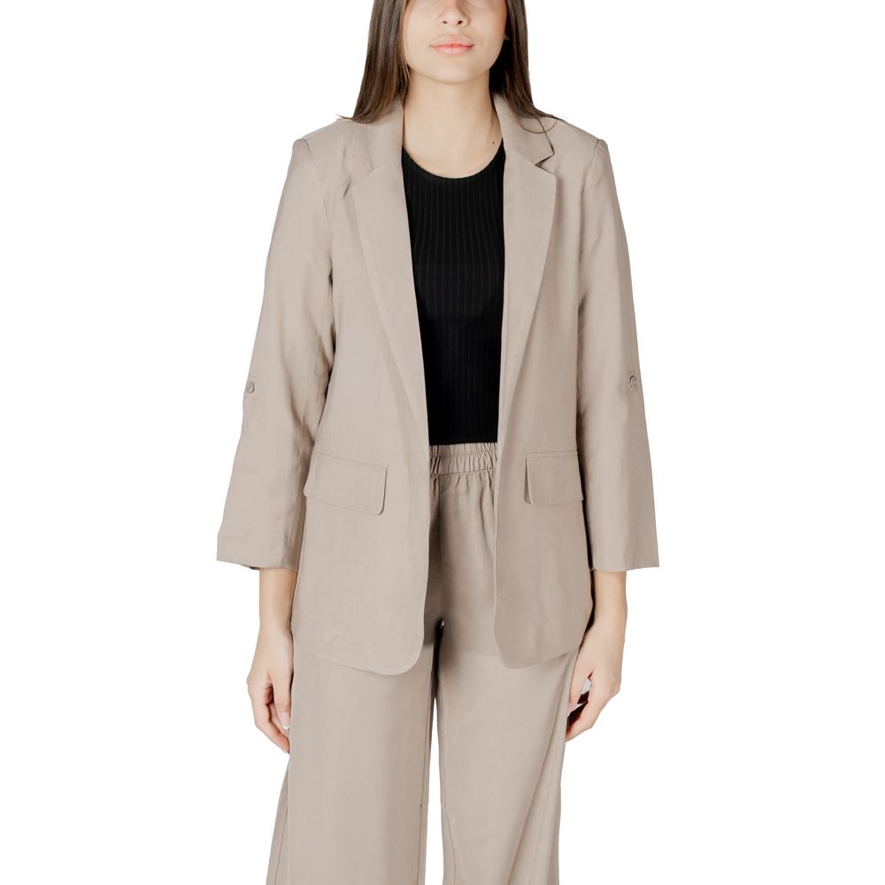 Only ONLARIS LIFE 3/4 LOOSE BLAZER - Beige Viscose