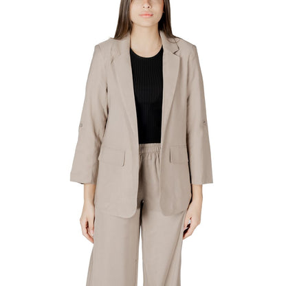 Only ONLARIS LIFE 3/4 LOOSE BLAZER - Beige Viscose