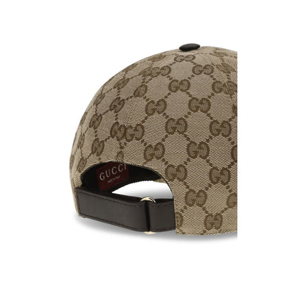 Gucci Beige Cotton Cap with Iconic GG Supreme Motif