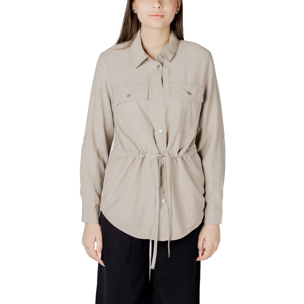 Only ONLARIS LIFE 4/5 FEM CARGO JACKET CC WVN 15310852 - Beige Viscose Shirt