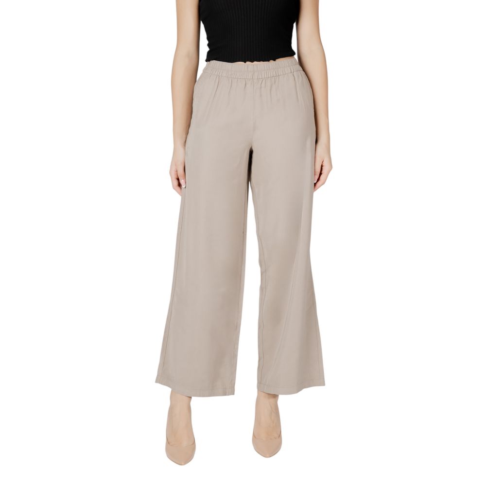 Only Beige Viscose Pant - ONLARIS LIFE HW PULL-UP PANT