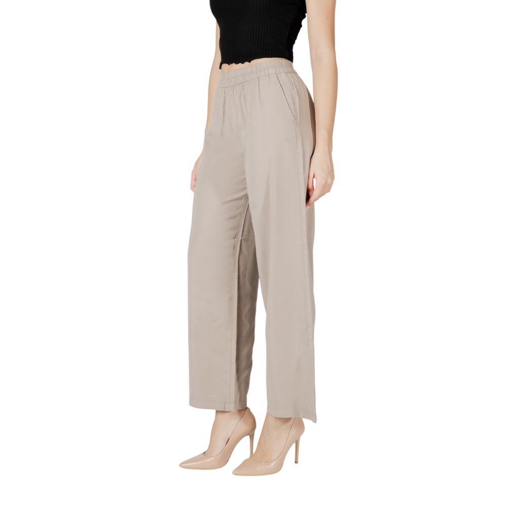 Only Beige Viscose Pant - ONLARIS LIFE HW PULL-UP PANT