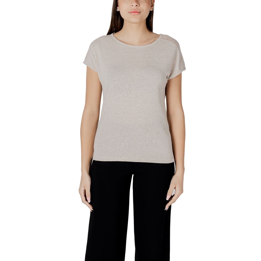 Street One Beige Polyester T-Shirt for Women