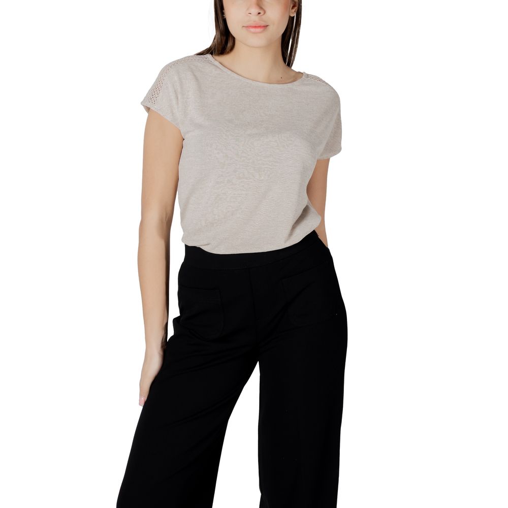 Street One Beige Polyester T-Shirt for Women