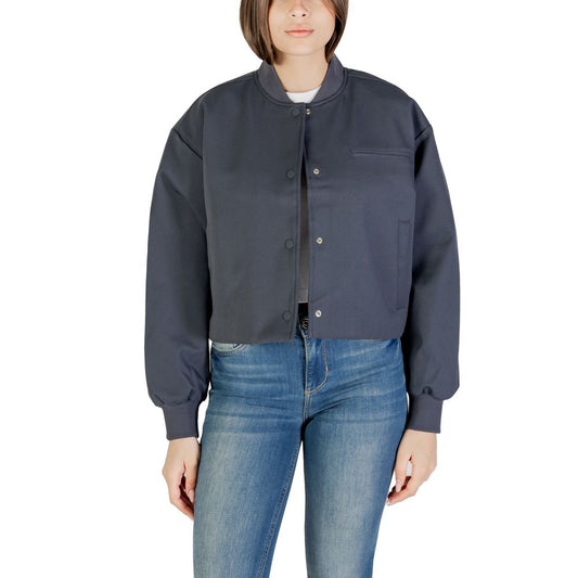 Calvin Klein Jeans Gray Recycled Polyester Bomber Jacket
