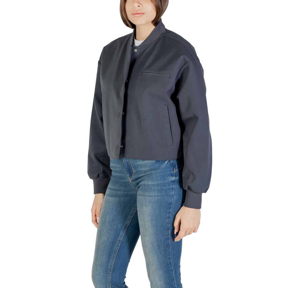 Calvin Klein Jeans Gray Recycled Polyester Bomber Jacket