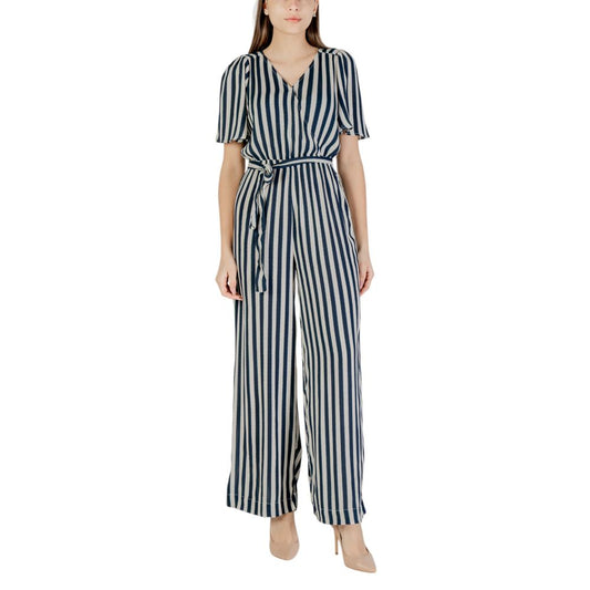 ICHI Blue Striped Jumpsuit