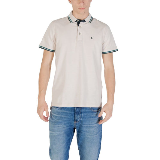Jack Jones Beige Cotton Polo Shirt - JJEPAULOS