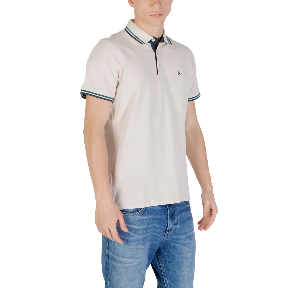 Jack Jones Beige Cotton Polo Shirt - JJEPAULOS