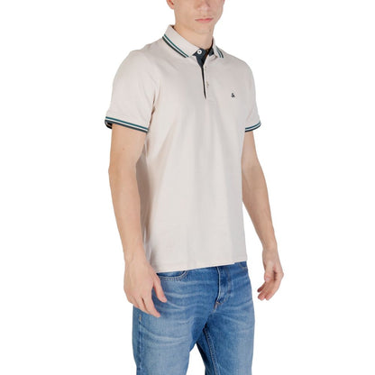 Jack Jones Beige Cotton Polo Shirt - JJEPAULOS